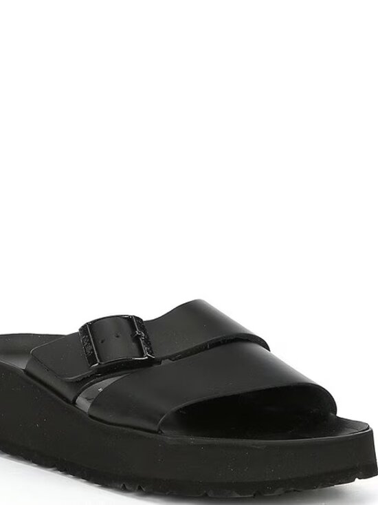 Birkenstock Shoes - NEW Birkenstock ALMINA Exquiste Black Platform Slide Sandals 38 Womens 7 to 7.5